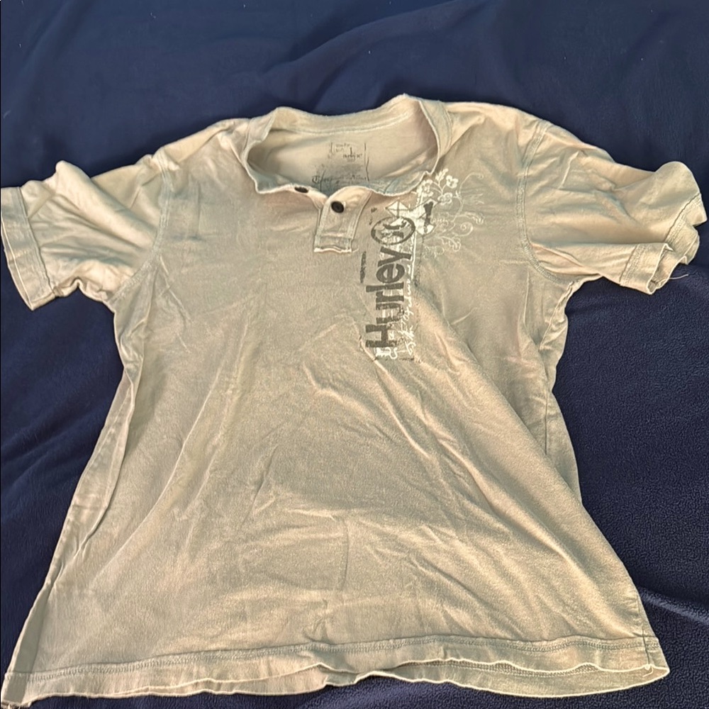 Hurley Cream Polo Shirt Casual Cotton Top